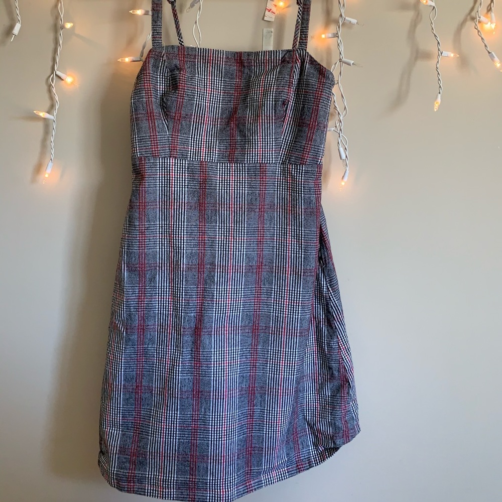 Cute Grey Plaid Dress